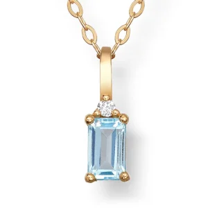 Anheng med topas og diamant 0,015ct