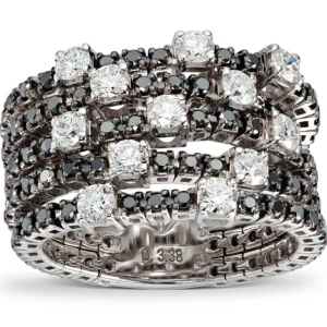 Black & white diamantring