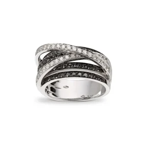 Black and white diamantring
