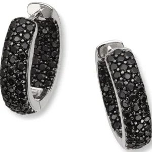 Black zirkonia sølv øreringer