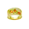 Citrin-, peridot- og diamant designring