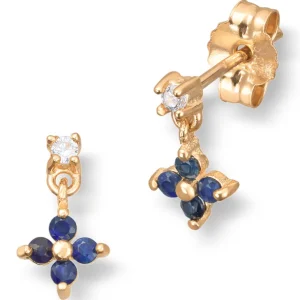Dangling safir ørepynt