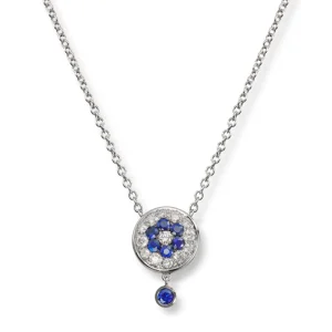 Diamant anheng med safir