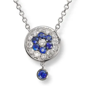 Diamant anheng med safir