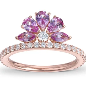 Diamant- og rosa safirring – One of a kind