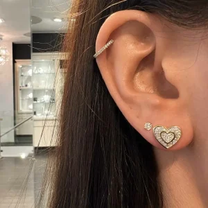 Diamant øredobber hjerte 0,25 ct.