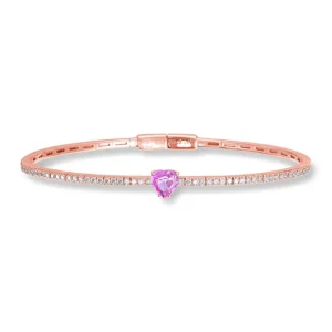 Diamantarmring safirhjerte