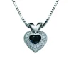 Diamanthjerte med safir 0,29 ct.