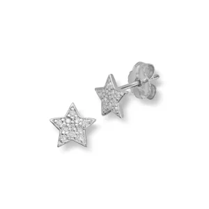 Diamantøredobber stjerne 0,066ct.