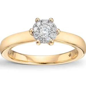 Diamantring 0,25 ct. gult gull