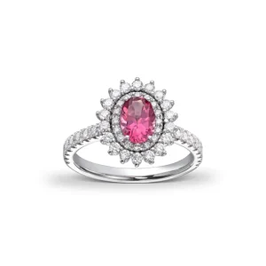 Diamantring 0,64 ct med rosa safir – One of a kind