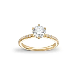 Diamantring 1,02ct Tw-Si
