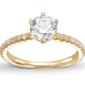 Diamantring 1,02ct Tw-Si