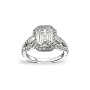 Diamantring i hvitt gull – Magic emerald
