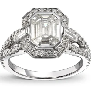 Diamantring i hvitt gull – Magic emerald