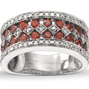 Diamantring med granat