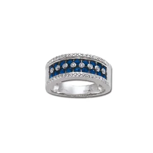 Diamantring med safirer