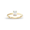 Enstens diamantring i gult gull med emeraldcut 0,70ct