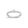 Enstens med sidestener 0,19 ct.