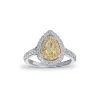 Fancy yellow diamantring dråpe – One of a kind
