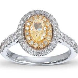 Fancy yellow diamantring oval – One of a kind