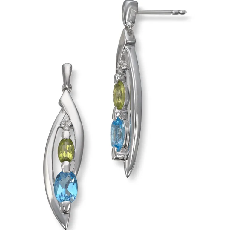 gull_redobber_med_diamant_1.webp Gull øredobber med diamant, peridot og topas