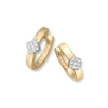 Gull øreringer med 0,12ct diamanter