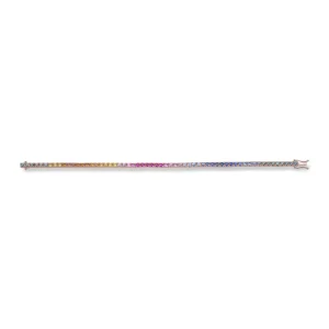 Gullarmbånd «Rainbow saphire»