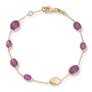 Gullarmbånd rubiner – Cabochon
