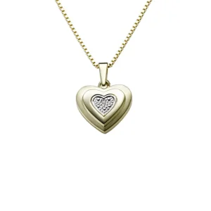 Gullhjerte med diamant