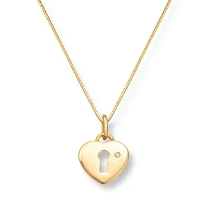 Gullhjerte med diamant