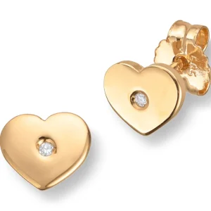 Gullhjerter med diamant