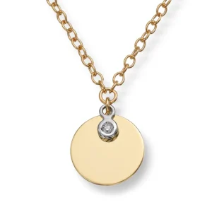 Gullkjede diamant & plate