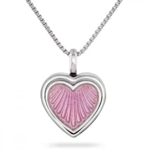 Hjerte medaljong – Liten rosa