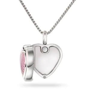 Hjerte medaljong – Liten rosa