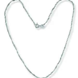 Hvitt gull kjede – singapore 34 cm