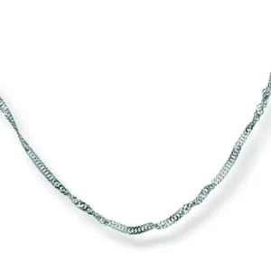 Hvitt gull kjede – singapore 34 cm