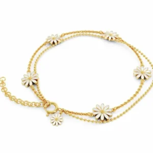 Liv – armbånd med Hvit margeritt