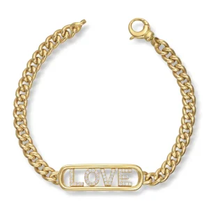 LOVE gullarmbånd med diamanter