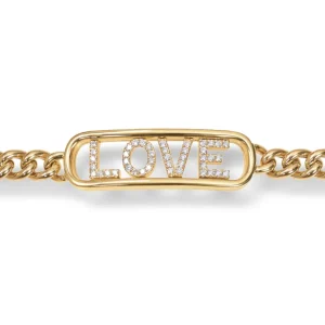 LOVE gullarmbånd med diamanter