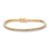 Luksus tennisarmbånd 0,75 ct i gult gull