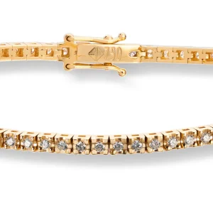 Luksus tennisarmbånd 0,75 ct i gult gull