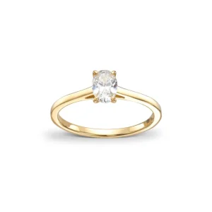 Oval diamantring 0,51ct Tw-Si
