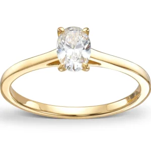 Oval diamantring 0,51ct Tw-Si