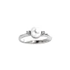 Perlering med diamanter 0,01ct