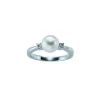 Perlering med diamanter 0,05ct.