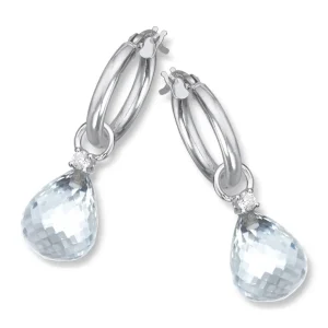 Ørepåheng med topas og diamant