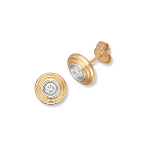 Ørepynt i gult gull med diamant 0,40ct