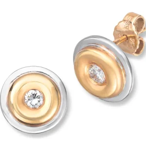 Ørepynt i gult gull med diamant 0, 32ct