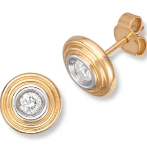 Ørepynt i gult gull med diamant 0,40ct